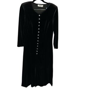Chiasso Vintage Black Velvet Long Party Dress Size S